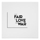 モダン引用文：愛と戦争は平等 ポスター (正面)