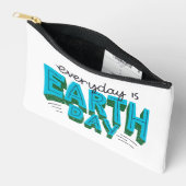 モダン引用文「毎日は地球の日」 アクセサリーポーチ (見開き)