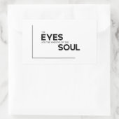 モダン引用文：目、魂の窓 長方形シール (バッグ)