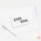 モダン引用文：目、魂の窓 長方形シール (封筒)