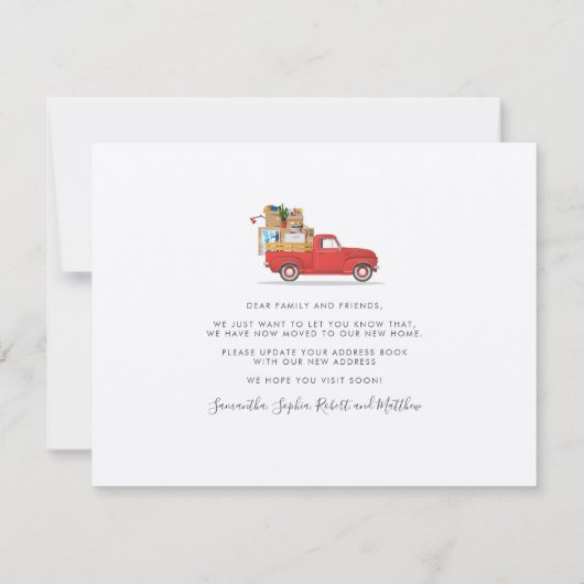 モダン引越しホーム引っ越しましたレッドトラック (裏面)