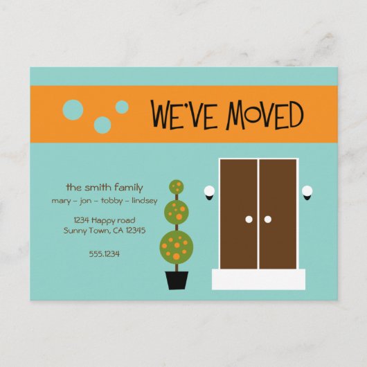 モダン引越し案内はがき 案内ポストカード (正面)
