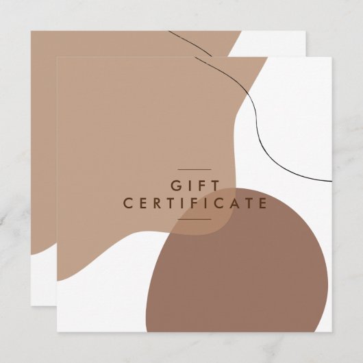 モダン形オーガニック式サロンギフト証明書 (正面/裏面)