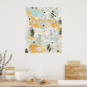 モダン形状と色 ポスター (キッチン)