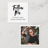 モダン後を追白い私の写真ソーシャルメディミニマルア スクエア名刺 (正面/裏面)