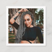 モダン後を追白い私の写真ソーシャルメディミニマルア スクエア名刺 (裏面)