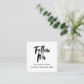 モダン後を追白い私の写真ソーシャルメディミニマルア スクエア名刺 (スタンド正面)