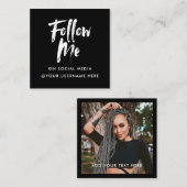 モダン後を追Black Meフォトソーシャルメディアミニマル スクエア名刺 (正面/裏面)