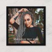 モダン後を追Black Meフォトソーシャルメディアミニマル スクエア名刺 (裏面)