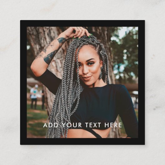 モダン後を追Black Meフォトソーシャルメディアミニマル スクエア名刺 (裏面)