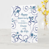 モダン従姉妹と妻の結婚記念日 カード (黄色い花)