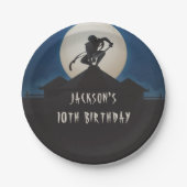 モダン忍者ウォーリア誕生日パーティー ペーパープレート (正面)
