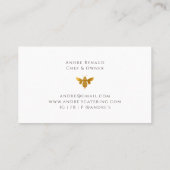 モダン忙し金ゴールドビーロケータリング料理 名刺 (裏面)