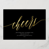 モダン応援の非写真ビジネス黒金ゴールド 箔シーズンカード (正面)