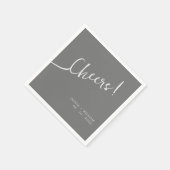 モダン応援シルバーグレ結婚イのナプキンス スタンダードカクテルナプキン (角)