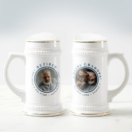 モダン応援シンプルグランドパリタイアファミリーフォト ビールジョッキ