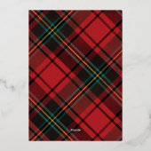 モダン応援レッドタータンチェック非写真事業 箔シーズンカード (裏面)