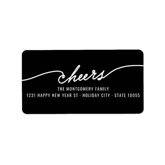 モダン応援書道スクリプト休日アドレス ラベル (正面)