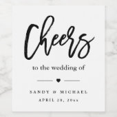 モダン応援書道台本結婚式の引き出物 ワインラベル (シングルラベル)