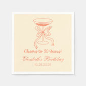モダン応援30年エレガント誕生日ナプキンス スタンダードカクテルナプキン (正面)