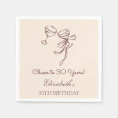 モダン応援30年エレガント誕生日ナプキンス スタンダードカクテルナプキン (正面)