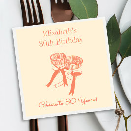 モダン応援30年エレガント誕生日ナプキンス スタンダードカクテルナプキン