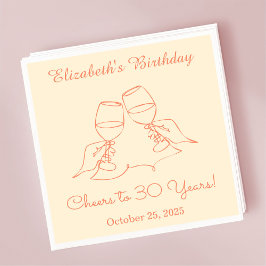 モダン応援30年エレガント誕生日ナプキンス スタンダードカクテルナプキン