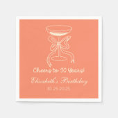 モダン応援30年エレガント誕生日ナプキンス スタンダードカクテルナプキン (正面)