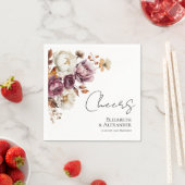 モダン応援 | ブルゴーニュフローラ結婚秋 スタンダードカクテルナプキン (インサイチュ)