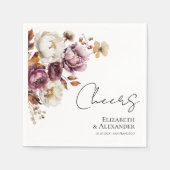 モダン応援 | ブルゴーニュフローラ結婚秋 スタンダードカクテルナプキン (正面)