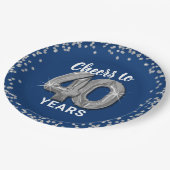 モダン応援～40年誕生日 ペーパープレート (アングル)