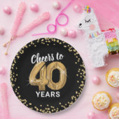 モダン応援～40年誕生日 ペーパープレート (パーティー)