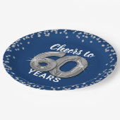 モダン応援~60年誕生日 ペーパープレート (アングル)