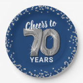 モダン応援～70年誕生日 ペーパープレート (正面)