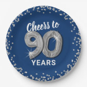 モダン応援~90年誕生日 ペーパープレート (正面)