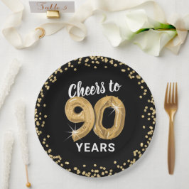 モダン応援～90年誕生日 ペーパープレート