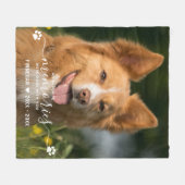 モダン思お気に入りの出パーソナライズされたペット フリースブランケット (正面(横))