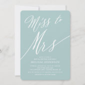 モダン恋しく思夫人のブライダルシャワー招待 招待状 (正面)