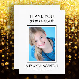 モダン恋しく思10代のPageant Thank You Photo White サンキューカード