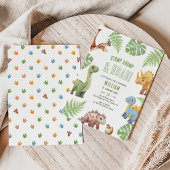 モダン恐竜スタンプ・チョンプ＆ロア 誕生日 招待状