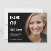 モダン悔やみや弔慰写真の葬儀 サンキューカード (正面)