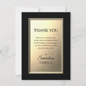 モダン悔やみや弔慰男らし金ゴールドブラック写真 カード (正面)