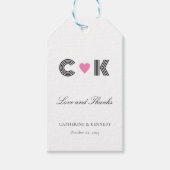 モダン愛と感謝パーソナライズされたの結婚言葉 ギフトタグ (正面)