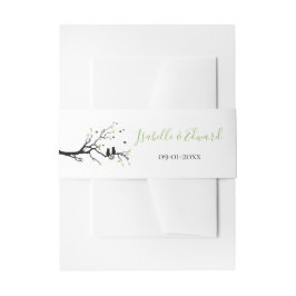 モダン愛猫ブラックシルエットハート結婚 招待状ベリーバンド