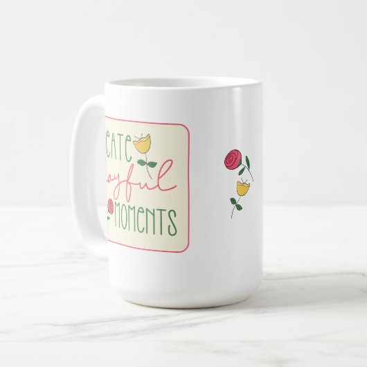 モダン感動的フローラ コーヒーマグカップ (正面左)