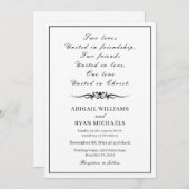 モダン感動的引用文結婚の 招待状 (正面/裏面)