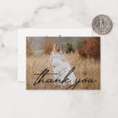 モダン感謝していの手書き写真 ノートカード (正面/裏面インサイチュ)