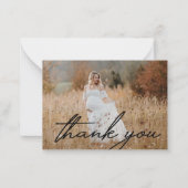モダン感謝していの手書き写真 ノートカード (正面)