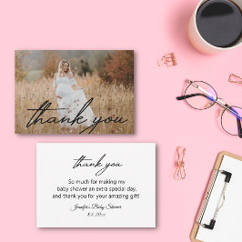 モダン感謝していの手書き写真 ノートカード