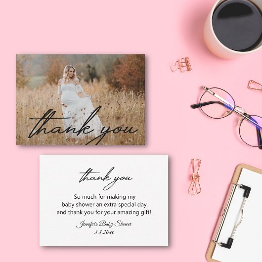 モダン感謝していの手書き写真 ノートカード